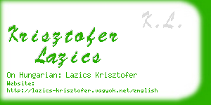 krisztofer lazics business card